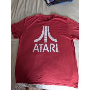 Atari Graphic Tee Mens XL Red Heather Retro Gaming Fuji Logo Shirt Difuzed